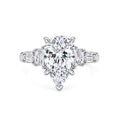 IGI Certified D/VS 3.00 Carat Pear Cut Lab Diamond Engagement Ring 950 Platinum