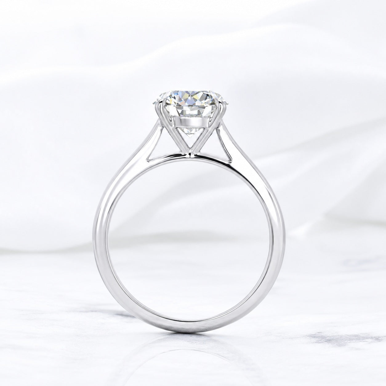 1.00CT D/VS Classic Round Diamond Solitaire Engagement Ring