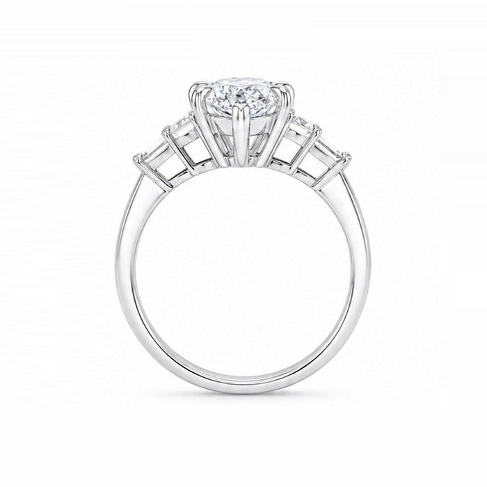 IGI Certified D/VS 3.00 Carat Pear Cut Lab Diamond Engagement Ring 950 Platinum
