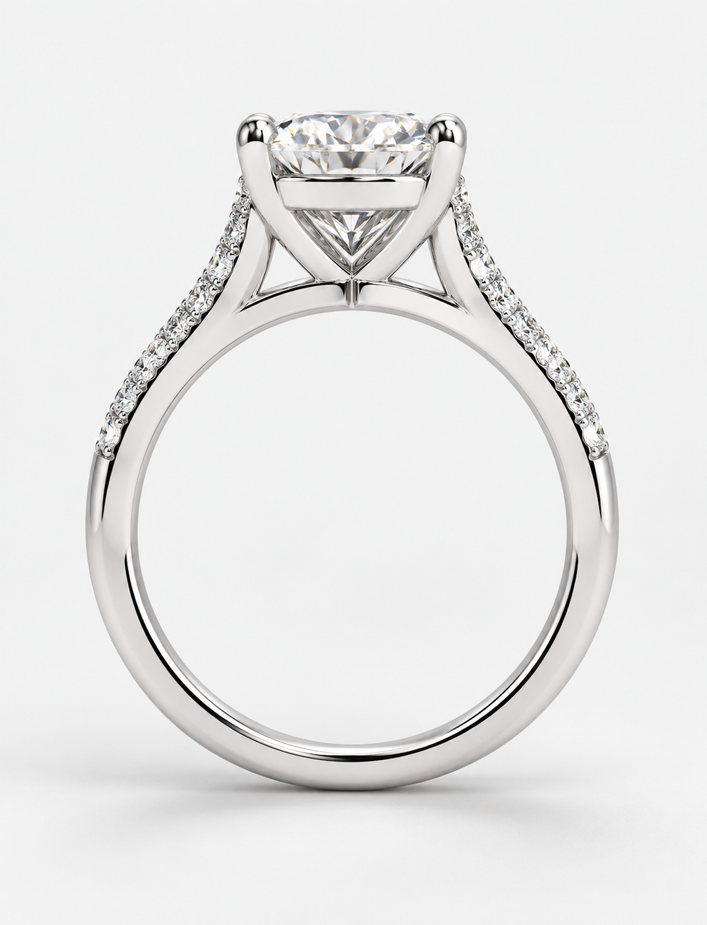 Oval Diamond Engagement Ring Platinum Labgrown 2.30 Ct Solitaire