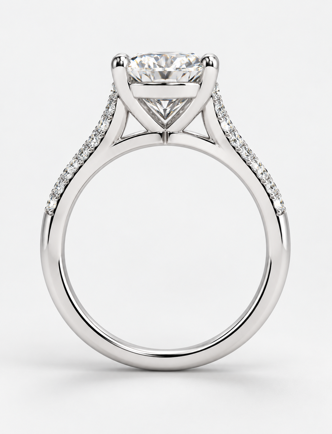 Oval Diamond Engagement Ring Platinum Labgrown 2.30 Ct Solitaire