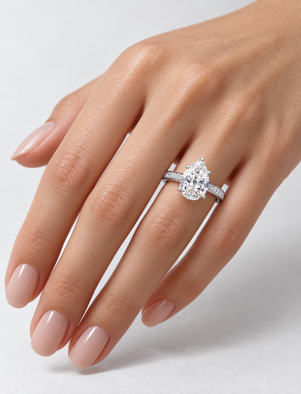 Pear Diamond Engagement Ring Platinum Labgrown 3.25 Ct Solitaire