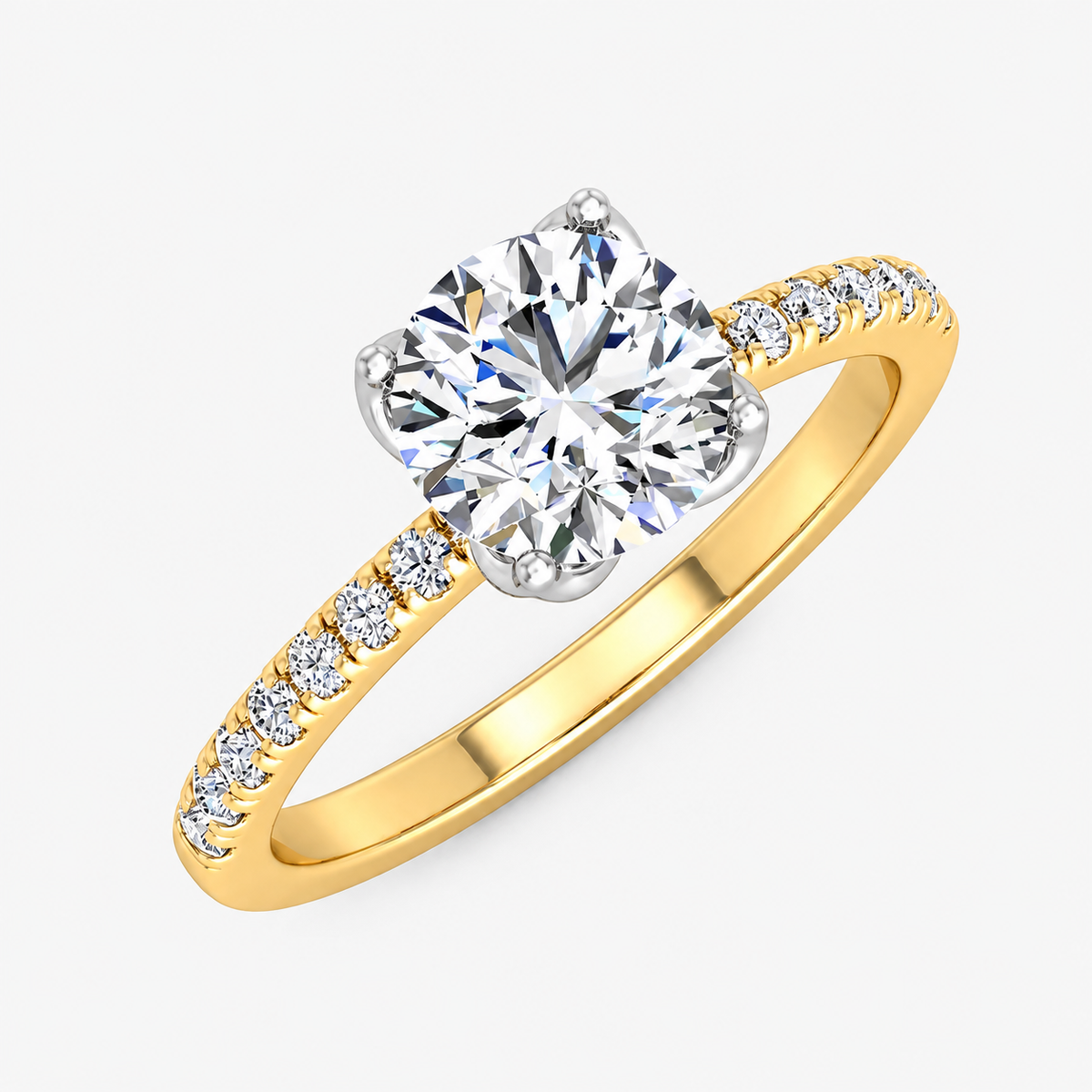 IGI Certified Lab Grown A Sparkle That Lasts a Lifetime Engagement Ring with Pavé Diamonds in Gold & Platinum – 1–5Ct
