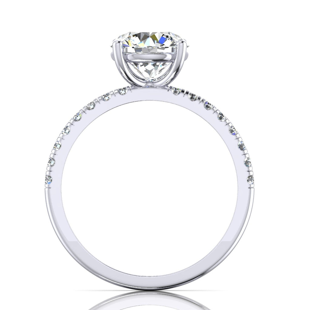 GIA Certified 1.25ct G/VS Natural Round with Side Diamond Engagement Ring In 18k Gold