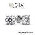 1 carat natural round diamond stud earrings platinum GIA certified VS quality