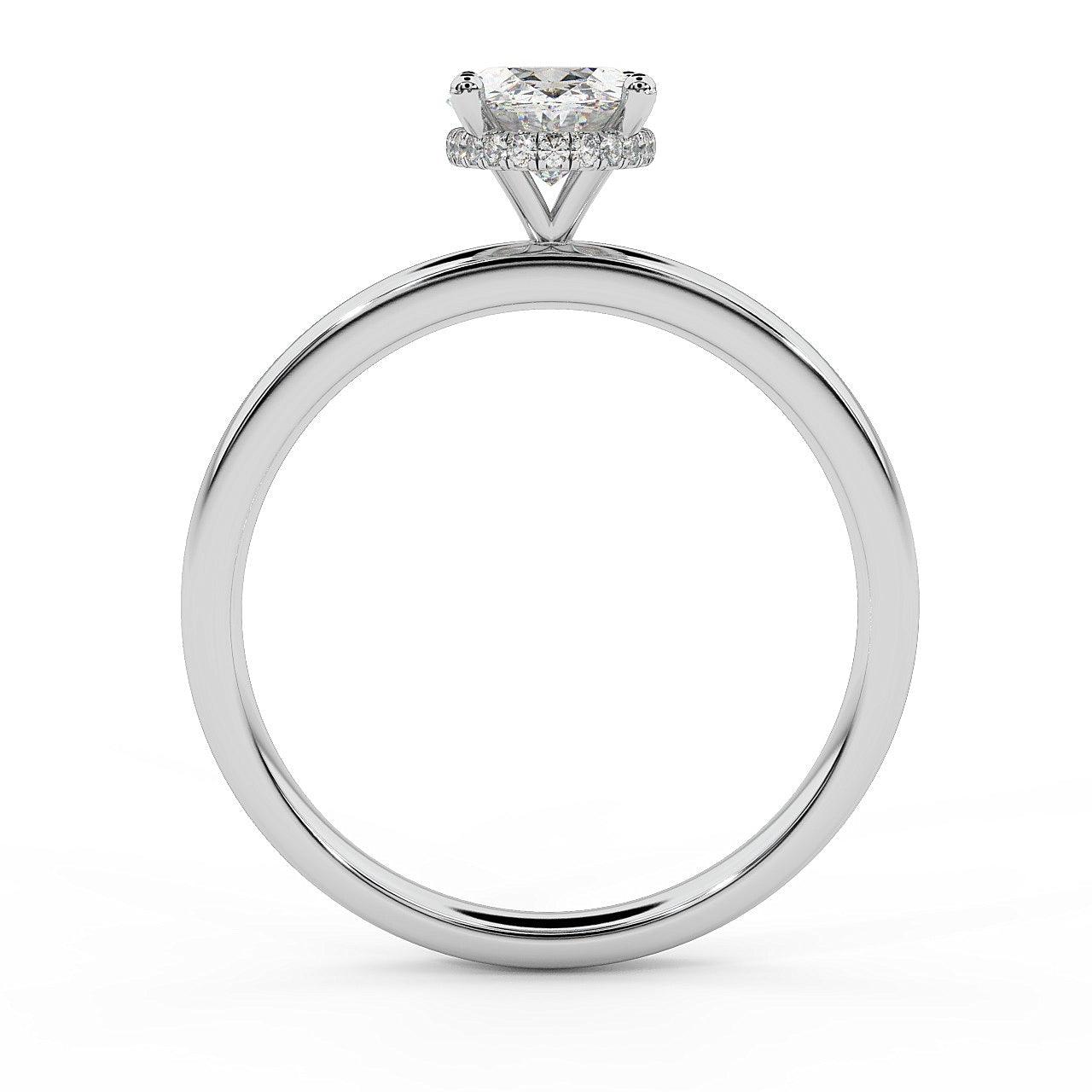 Certified Oval Diamond Hidden Halo Engagement Ring - 1.00Ct - 3.00Ct