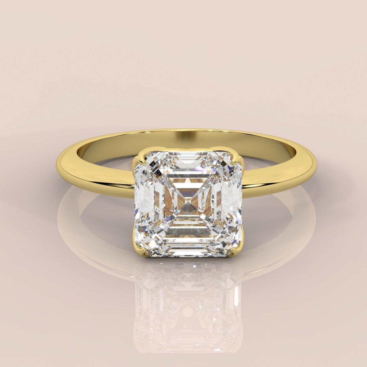 Exceptional Value Asscher Diamond Solitaire Engagement Ring Platinum 1.50Ct - 3.00Ct