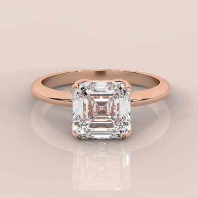 Exceptional Value Asscher Diamond Solitaire Engagement Ring Platinum 1.50Ct - 3.00Ct