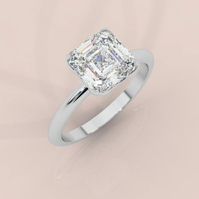 Exceptional Value Asscher Diamond Solitaire Engagement Ring Platinum 1.50Ct - 3.00Ct