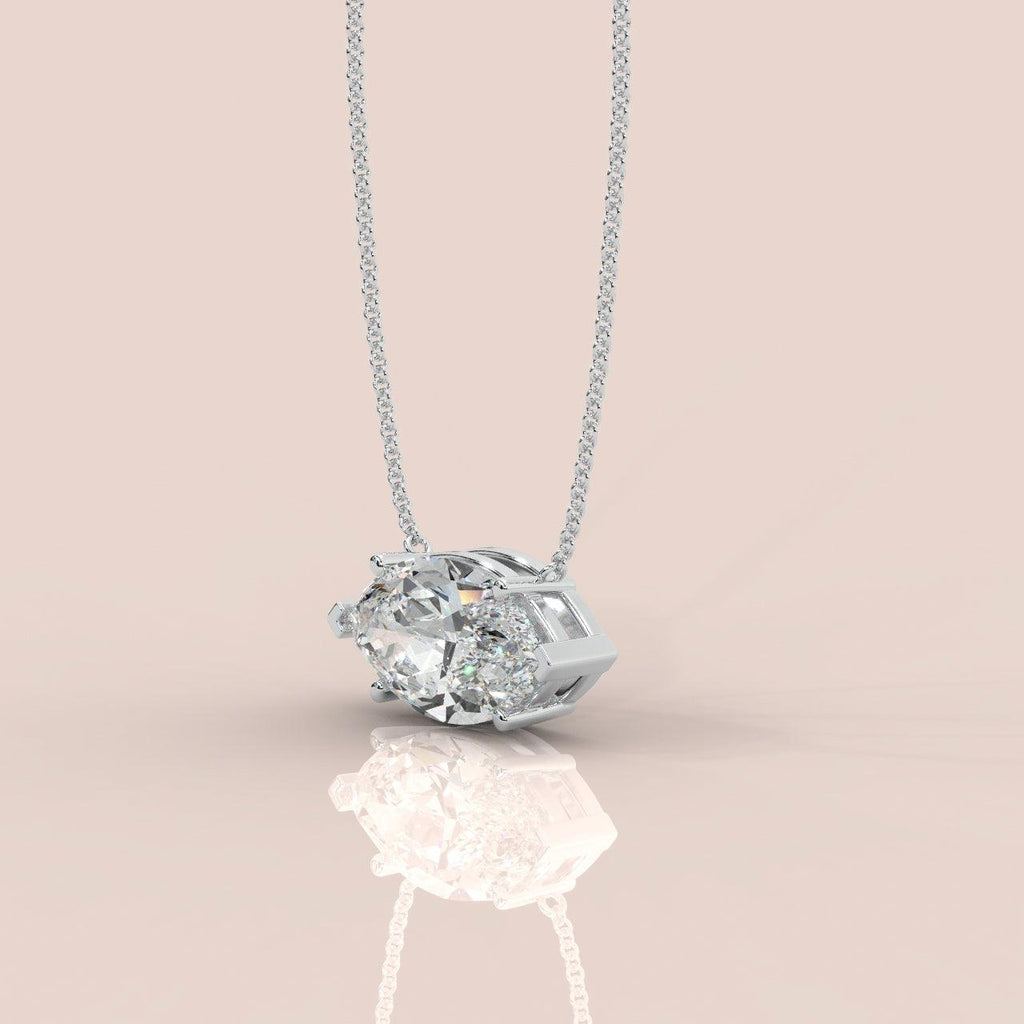 IGI Certified Marquise Diamond Solitaire Pendant Necklace for Women in 18k Gold 1.00Ct