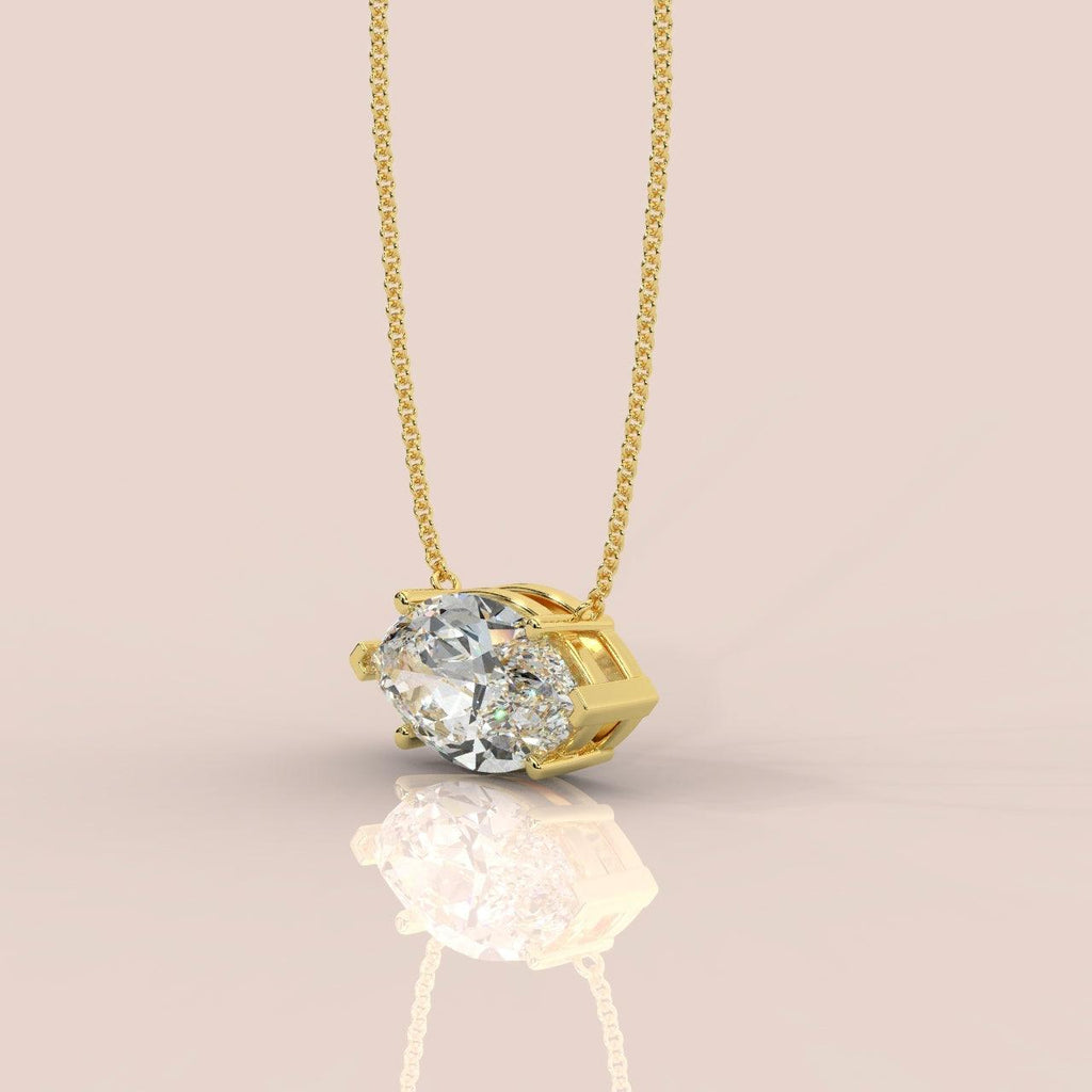 IGI Certified Marquise Diamond Solitaire Pendant Necklace for Women in 18k Gold 1.00Ct