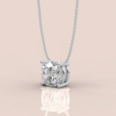 IGI Certified Cushion Diamond Solitaire Pendant Necklace for Women in 18k Gold 1.00Ct