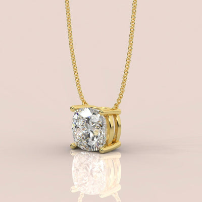 IGI Certified Cushion Diamond Solitaire Pendant Necklace for Women in 18k Gold 1.00Ct