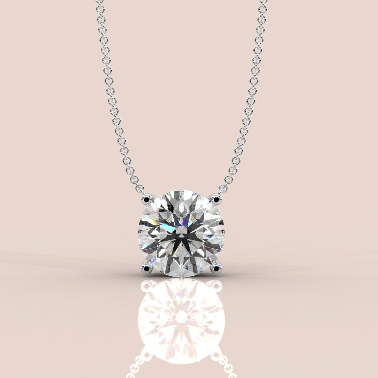 IGI Certified D/VS Round Diamond Solitaire Pendant Necklace for Women in Gold 1.00Ct