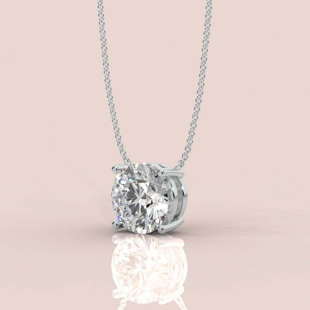 IGI Certified D/VS Round Diamond Solitaire Pendant Necklace for Women in Gold 1.00Ct