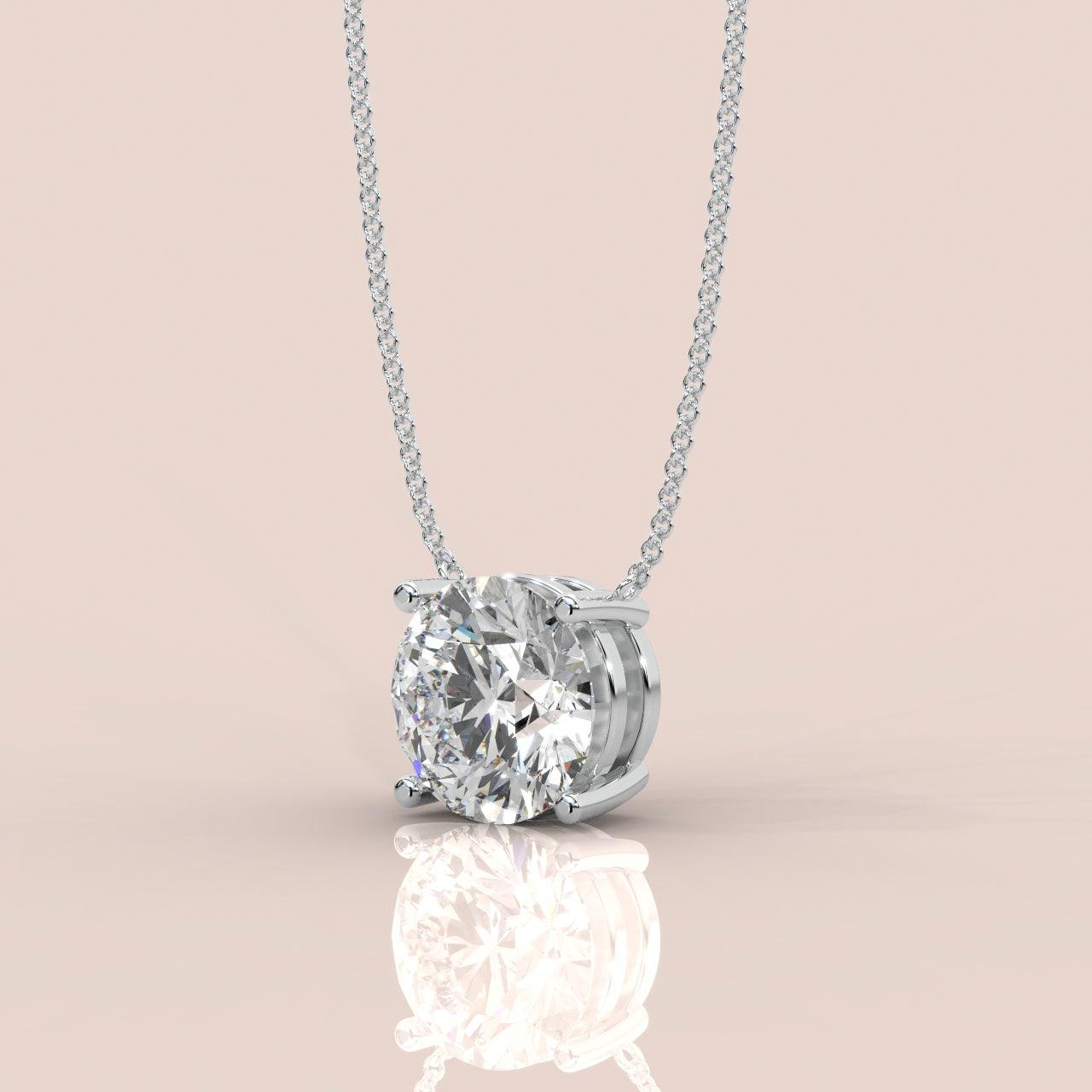 IGI Certified D/VS Round Diamond Solitaire Pendant Necklace for Women in Gold 1.00Ct