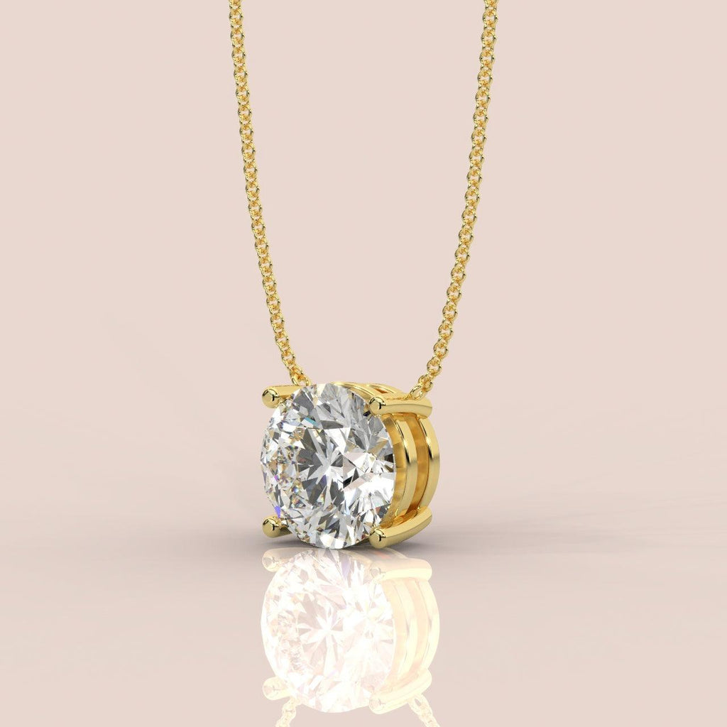 IGI Certified D/VS Round Diamond Solitaire Pendant Necklace for Women in Gold 1.00Ct