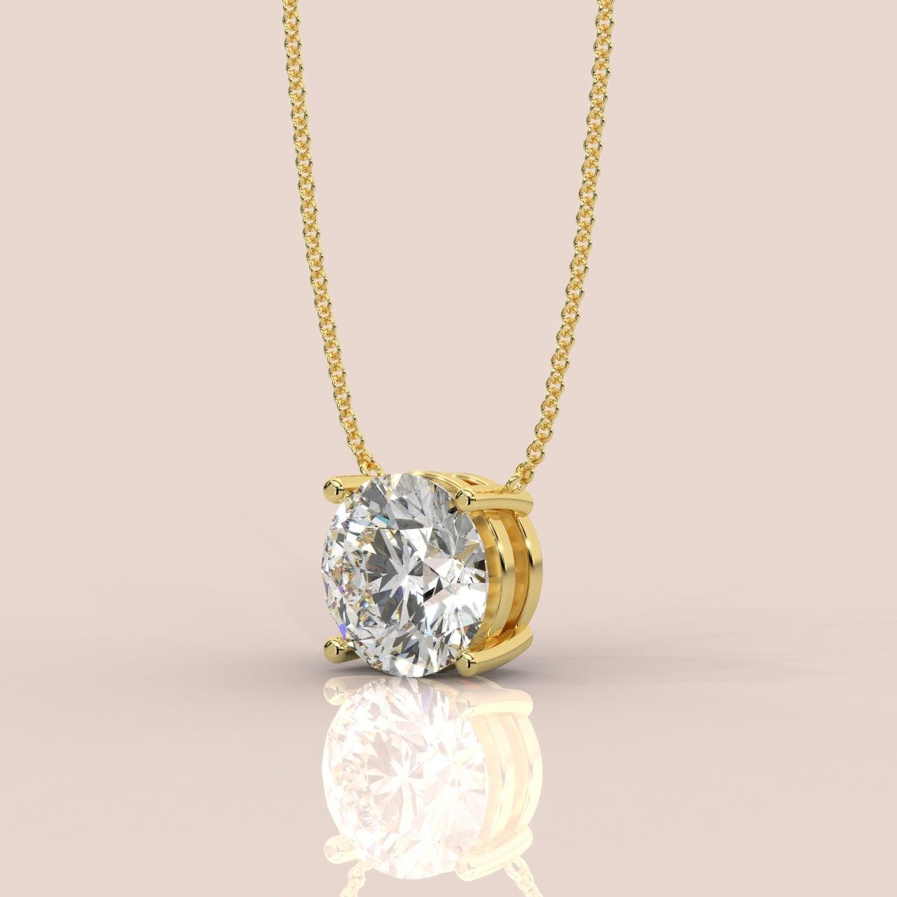 IGI Certified D/VS Round Diamond Solitaire Pendant Necklace for Women in Gold 1.00Ct