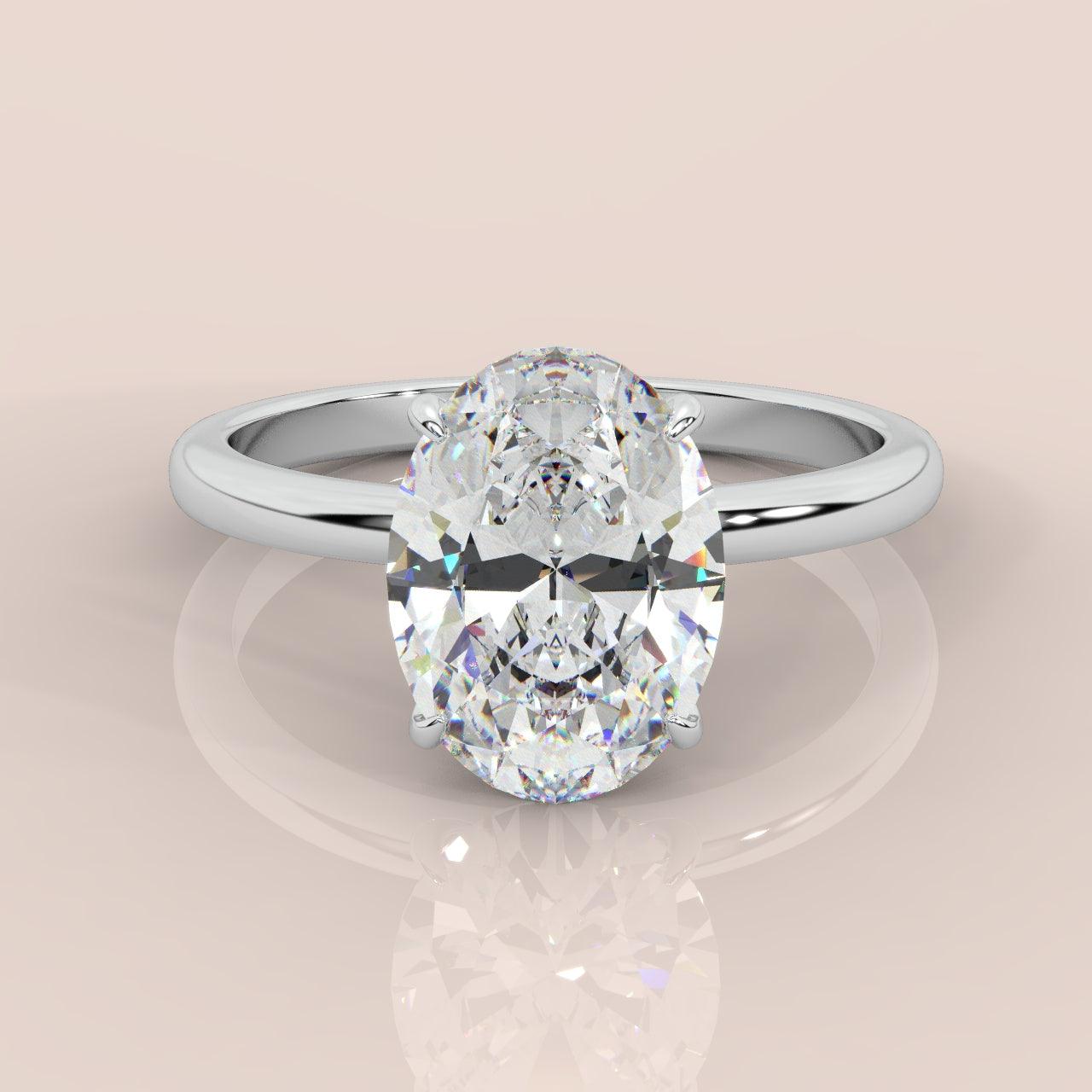 Special Offer ! E/VS 1.00-3.00 CT IGI Certified Oval Diamond  Solitaire Engagement Ring in Platinum