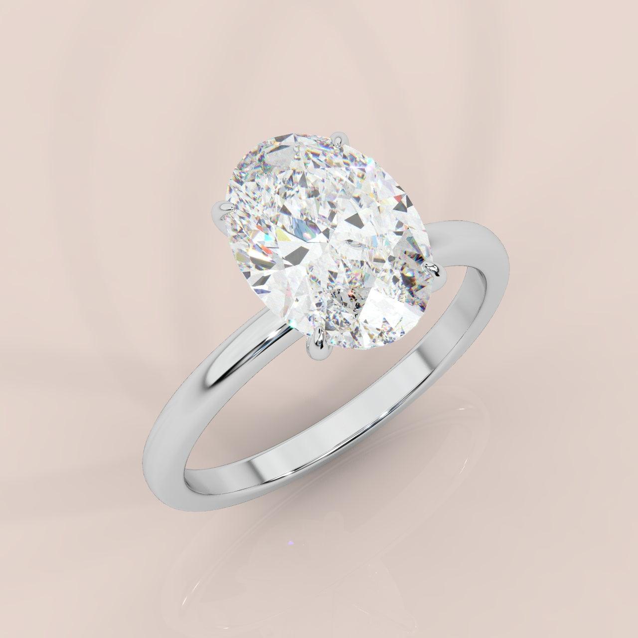 Special Offer ! E/VS 1.00-3.00 CT IGI Certified Oval Diamond  Solitaire Engagement Ring in Platinum