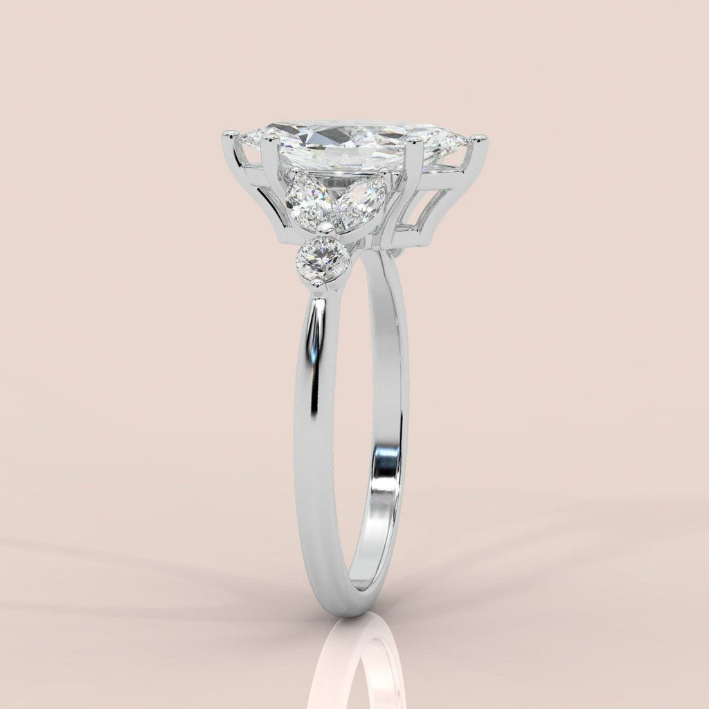 Clearance ! Best Quality 3.50Ct Marquise & Side Diamond Designer Ring