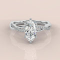 Clearance ! Best Quality 3.20Ct Marquise & Side Diamond Twisted Engagement Ring