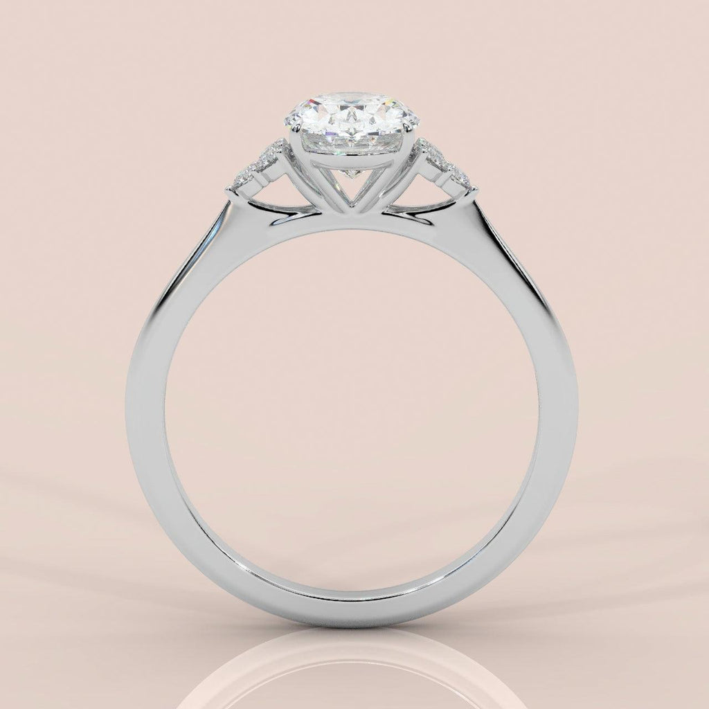 IGI Certified D/VS Oval Diamond Comfort Fit Engagement Ring set in Platinum / 18k Gold 1.15Carat