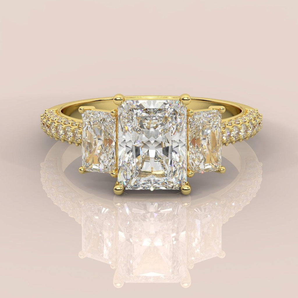 Certified Radiant Lab Diamond Designer Engagement Ring In Platinum 5.50Ct E/VS