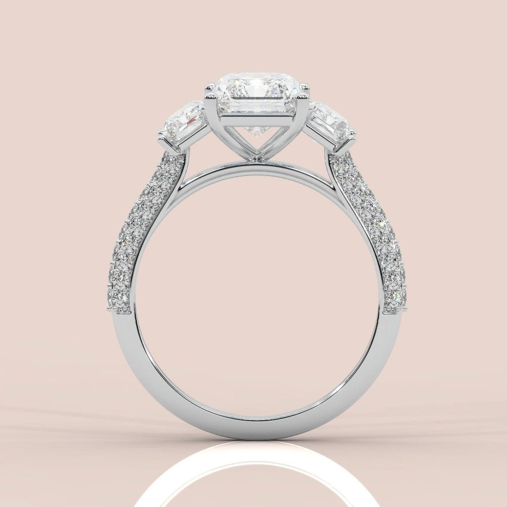 Certified Radiant Lab Diamond Designer Engagement Ring In Platinum 5.50Ct E/VS