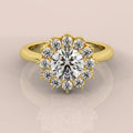 Special Offer ! VVS Quality 3.00Carat Round Diamond Cluster Engagement Ring in 18k Yellow Gold