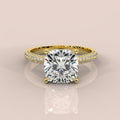 Special Offer ! VS Quality 3.50Carat Cushion Diamond Engagement Ring in 18k Yellow Gold