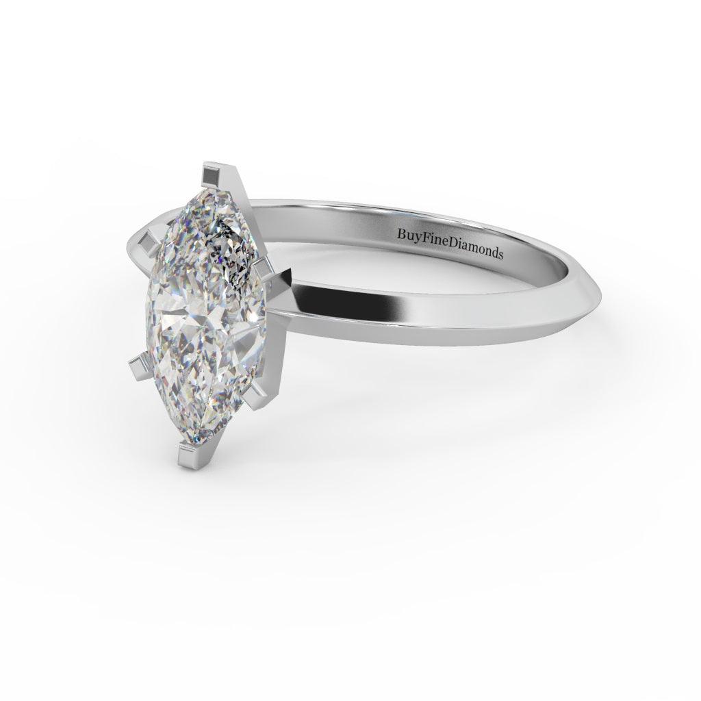 Exceptional Quality Certified Marquise Diamond Solitaire Engagement Ring 1.00ct