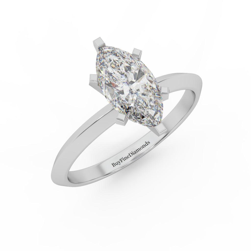 Exceptional Quality Certified Marquise Diamond Solitaire Engagement Ring 1.00ct
