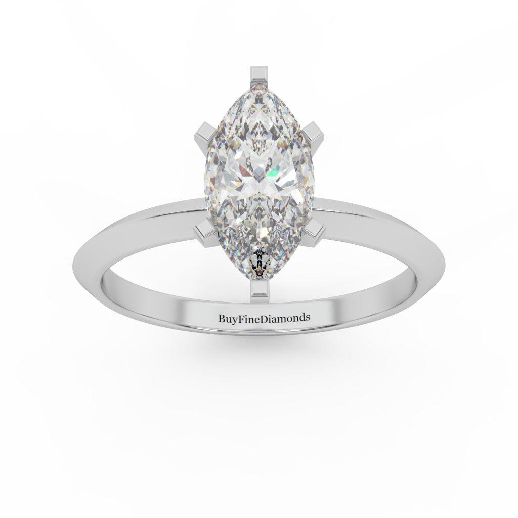 Exceptional Quality Certified Marquise Diamond Solitaire Engagement Ring 1.00ct