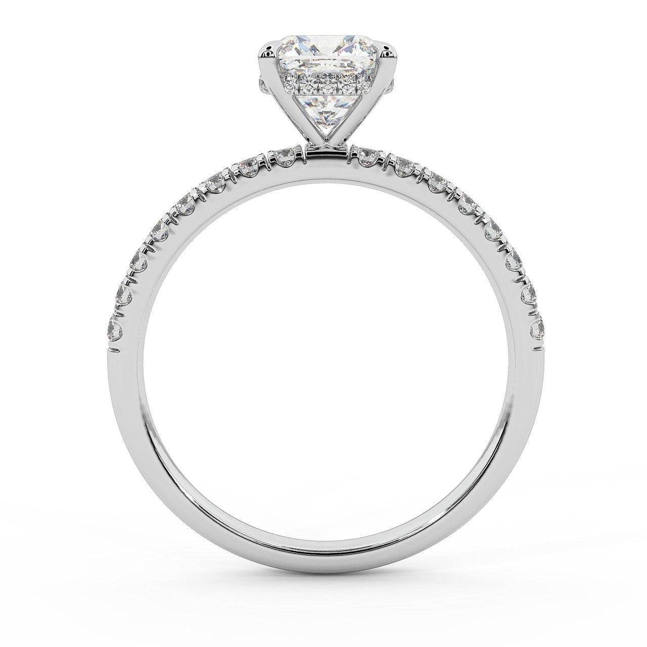 Clearance ! IGI Certified Cushion Diamond Hidden Halo Engagement Ring Platinum 1.40Ct E/VS