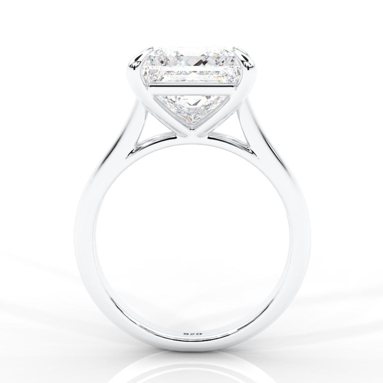 Clearance F/VS 3.00Ct - 4.00Ct Princess Diamond Engagement Ring in Platinum (Stone Size 8.60mm)