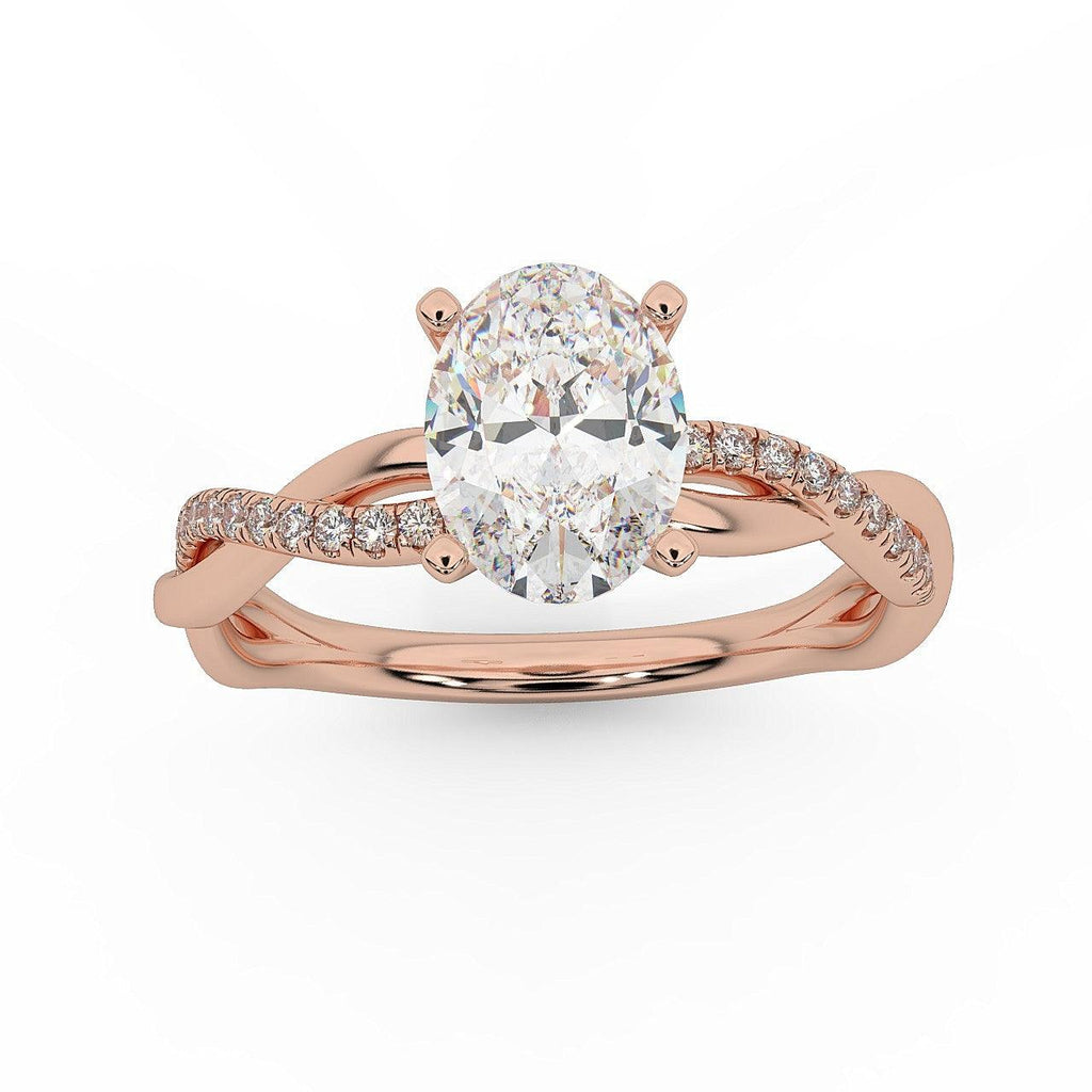 IGI Certified E/VS Oval & Diamond Engagement Ring in Platinum , 18k Gold 1.00Ct - 3.00Ct
