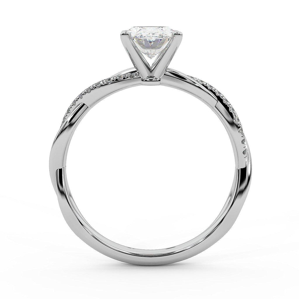 IGI Certified E/VS Oval & Diamond Engagement Ring in Platinum , 18k Gold 1.00Ct - 3.00Ct