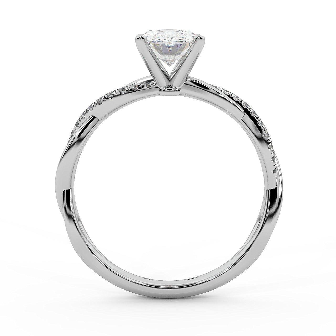 IGI Certified E/VS Oval & Diamond Engagement Ring in Platinum , 18k Gold 1.00Ct - 3.00Ct