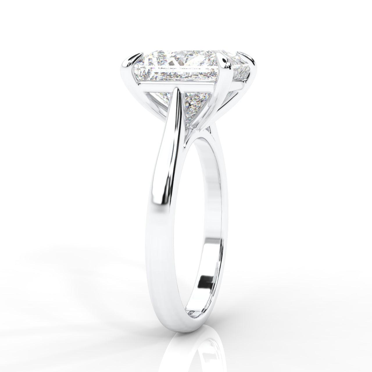 Clearance F/VS 3.00Ct - 4.00Ct Princess Diamond Engagement Ring in Platinum (Stone Size 8.60mm)