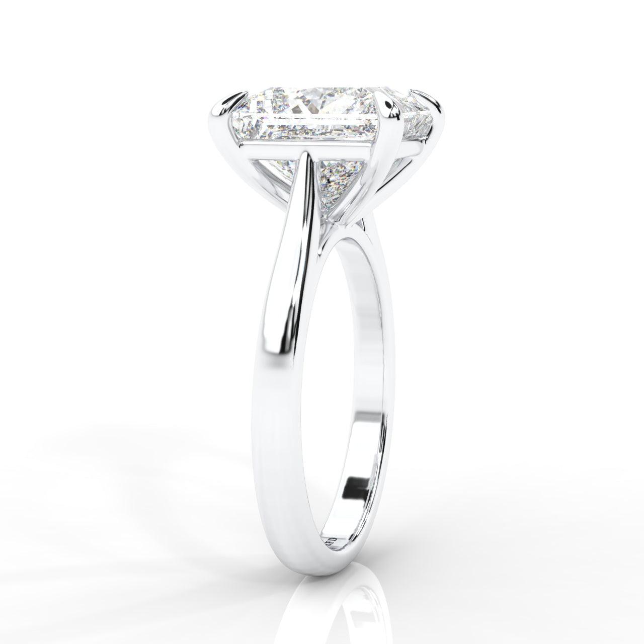 SALE - F/VS 3.00Ct-4.00Ct Princess Diamond Solitaire Engagement Ring in Platinum