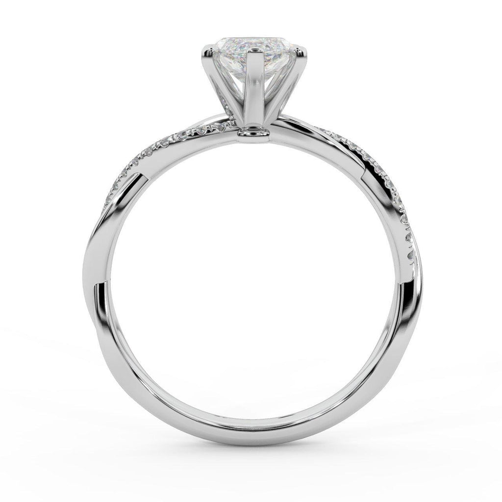Clearance ! Best Quality 3.20Ct Marquise & Side Diamond Twisted Engagement Ring