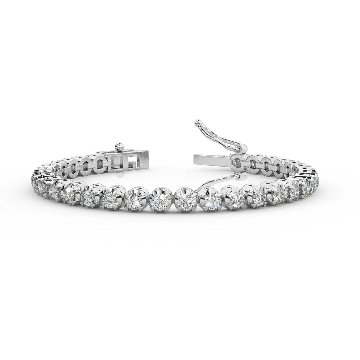 5.00ct Round Diamond Tennis Bracelet - 9k White Gold