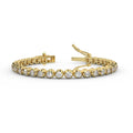 Crown Set 2.00Ct Round Diamond Tennis Bracelet In 9k Yellow Gold For Women's