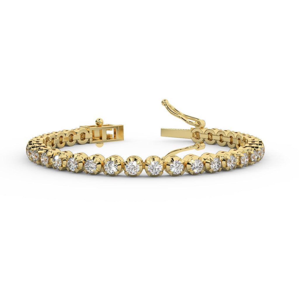 5.00ct Round Diamond Tennis Bracelet - 9k Yellow Gold