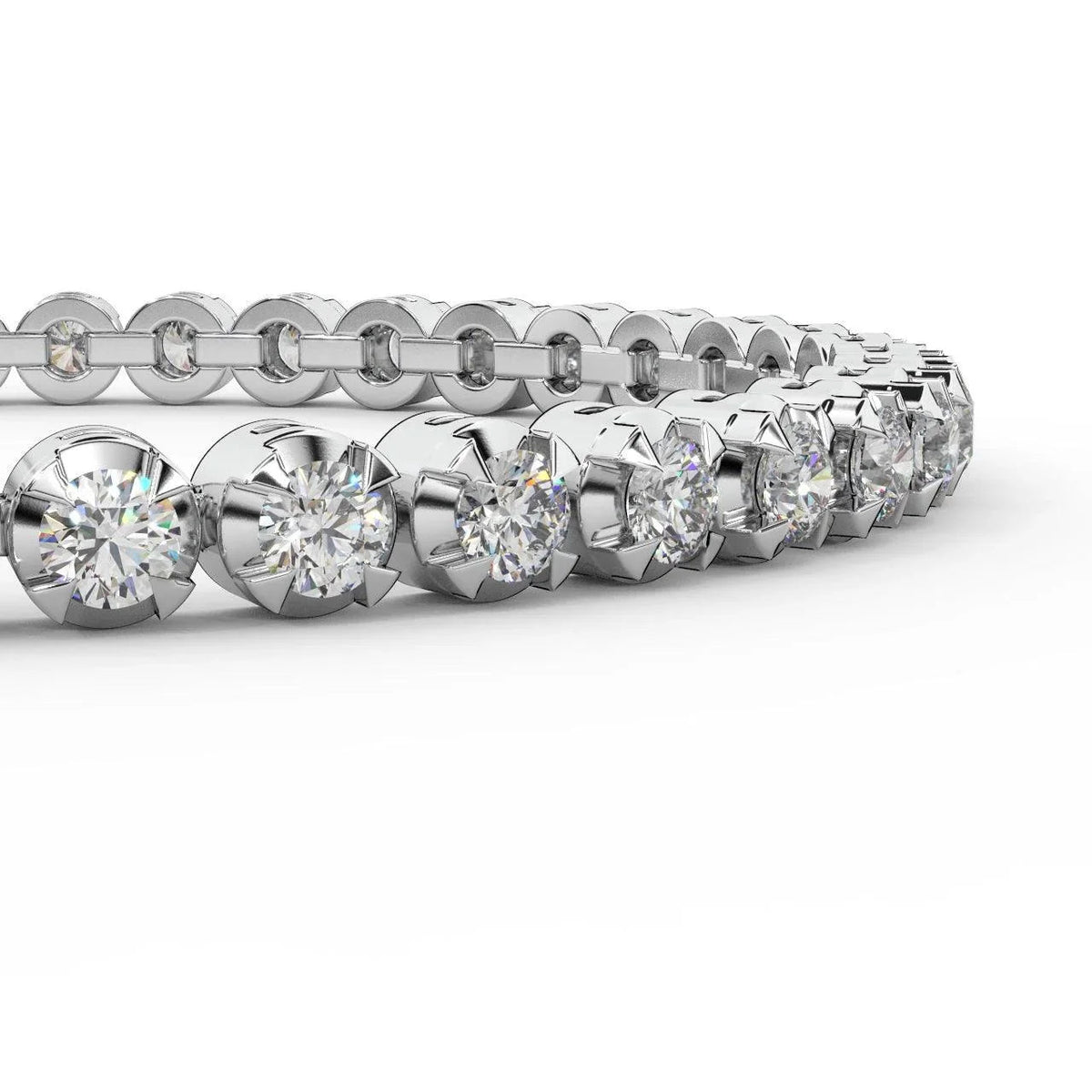 5.00ct Round Diamond Tennis Bracelet - 9k Gold (Angle View 2)