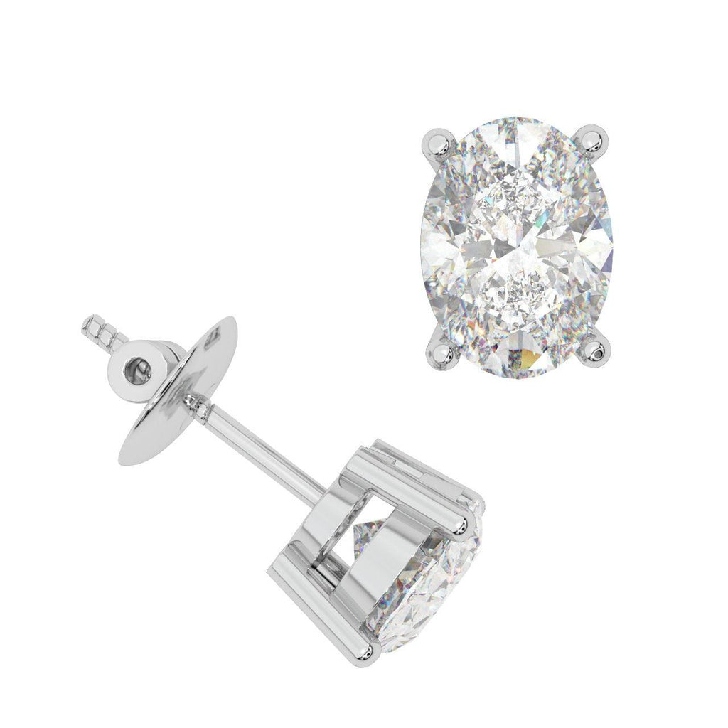 Special Gift ! 1.10Ct D/VS Oval Cut Diamond Stud Earrings In 18K White Gold