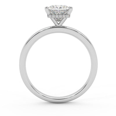 Certified Princess Diamond Hidden Halo Engagement Ring