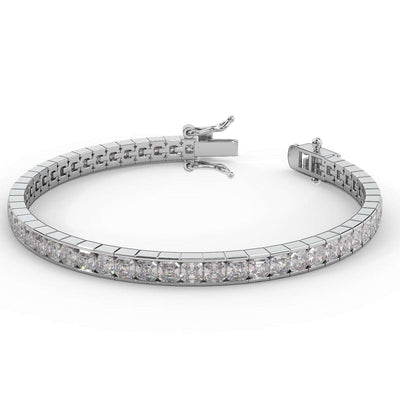 Asscher Diamond Tennis Bracelet for Womens in 18k Gold F/VS 4.00ct - 12.00ct