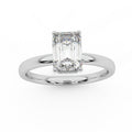 Certified Emerald Diamond Hidden Halo Engagement Ring